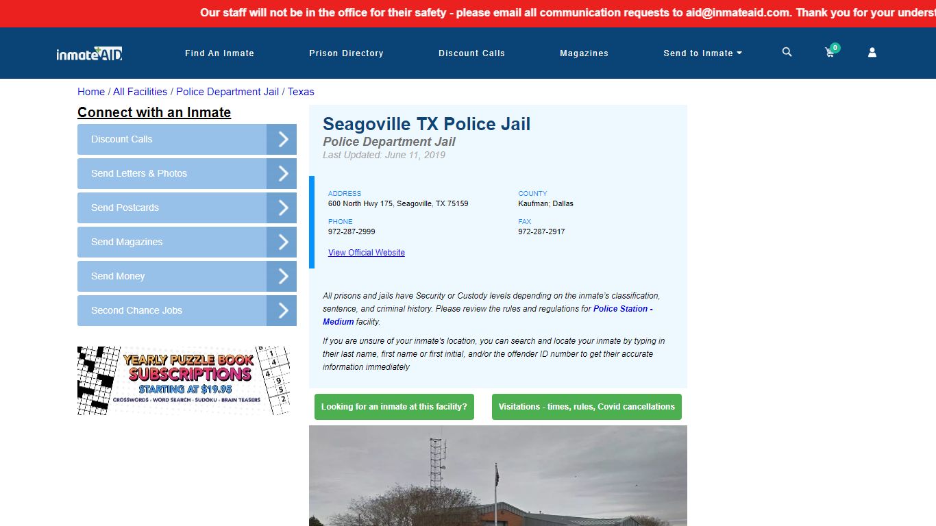 Seagoville TX Police Jail & Inmate Search - Seagoville, TX
