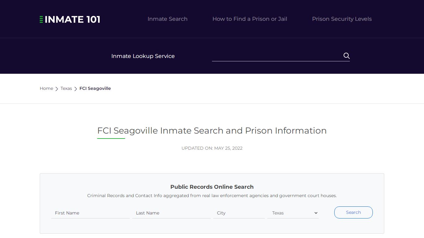 FCI Seagoville Inmate Search | Lookup | Roster