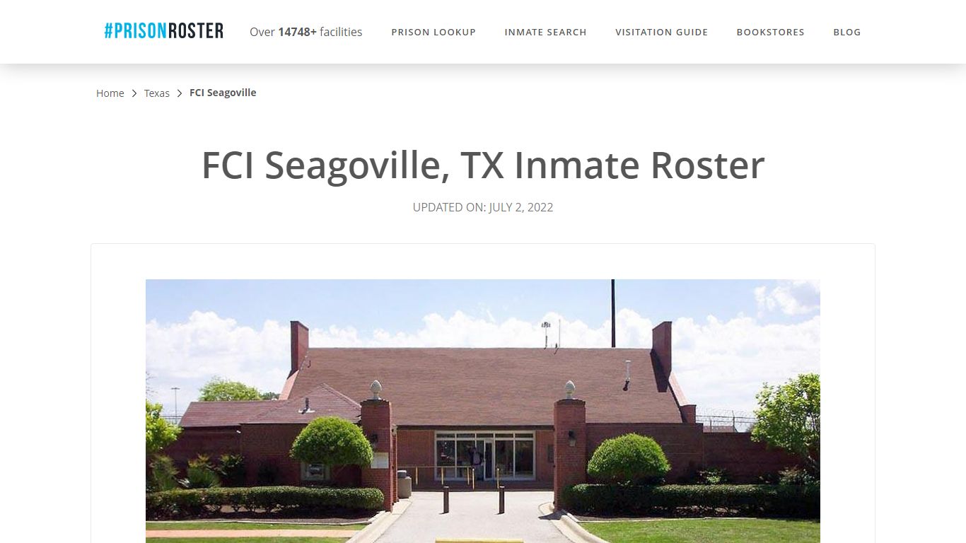 FCI Seagoville, TX Inmate Roster - Nationwide Inmate Search
