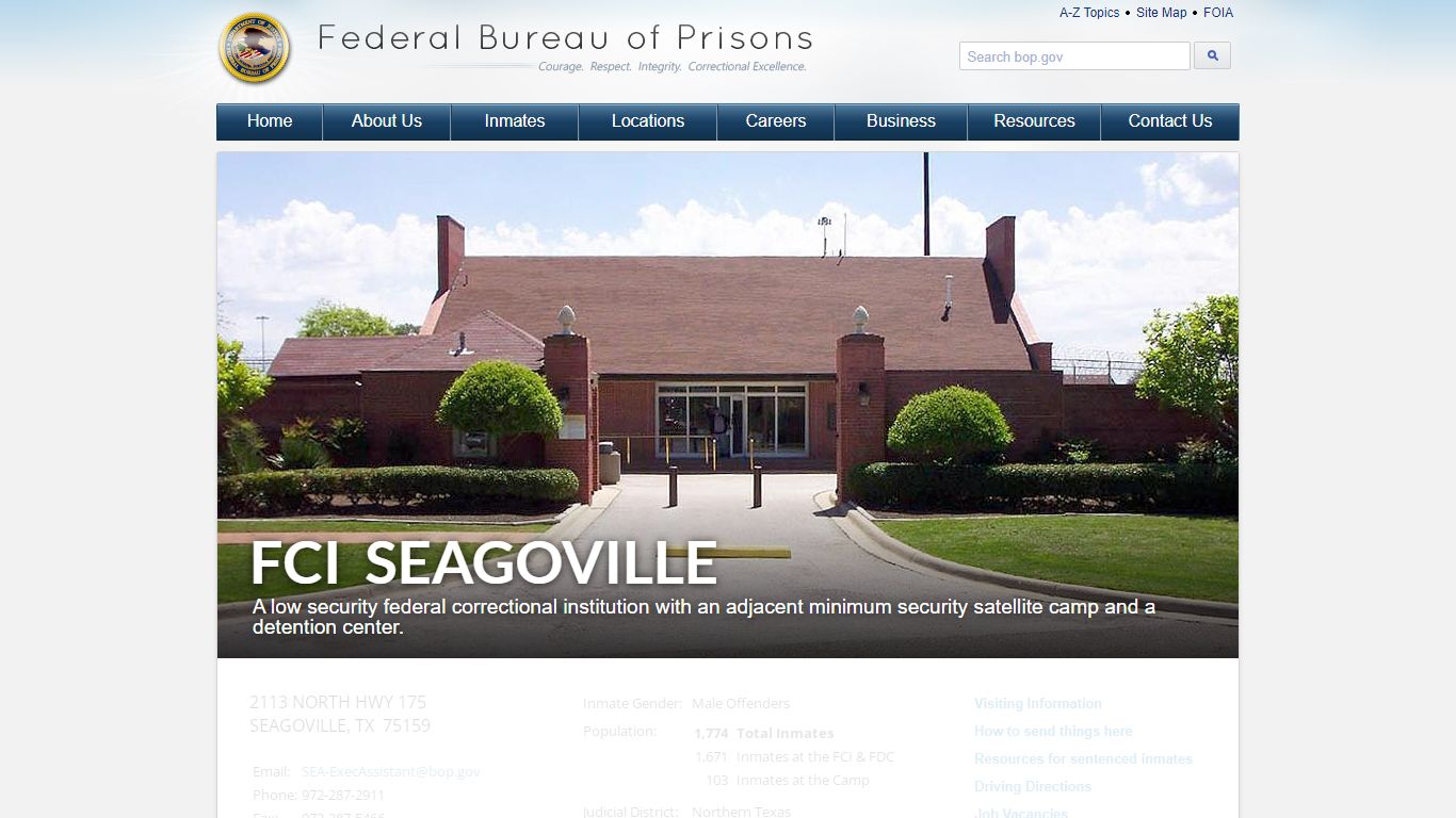 FCI Seagoville - Federal Bureau of Prisons
